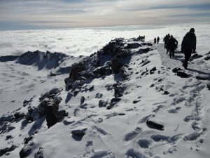 The crater rim on Kilimanjaro