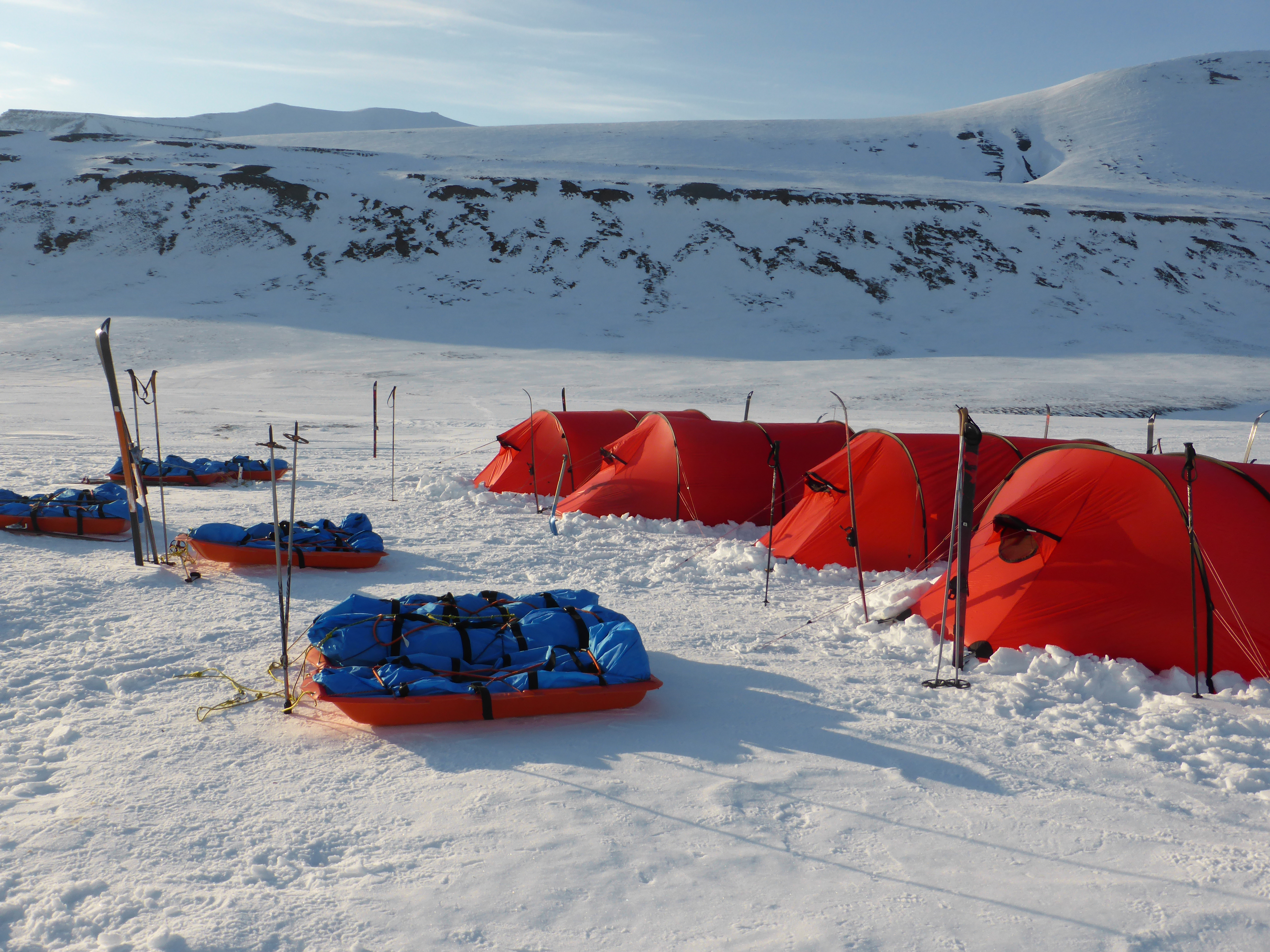Tents set up for the night in Norway