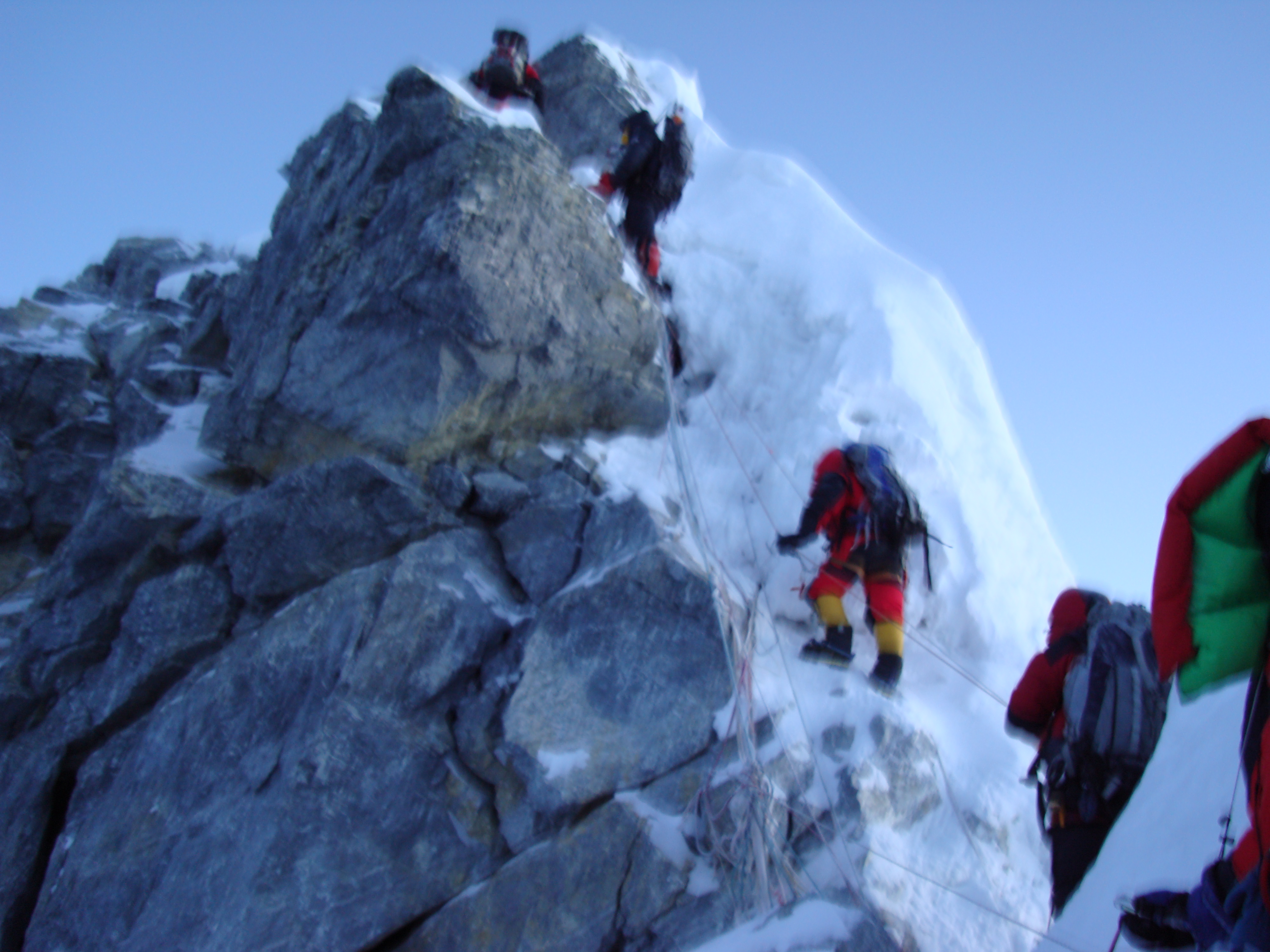 climbing high on Mount Everest