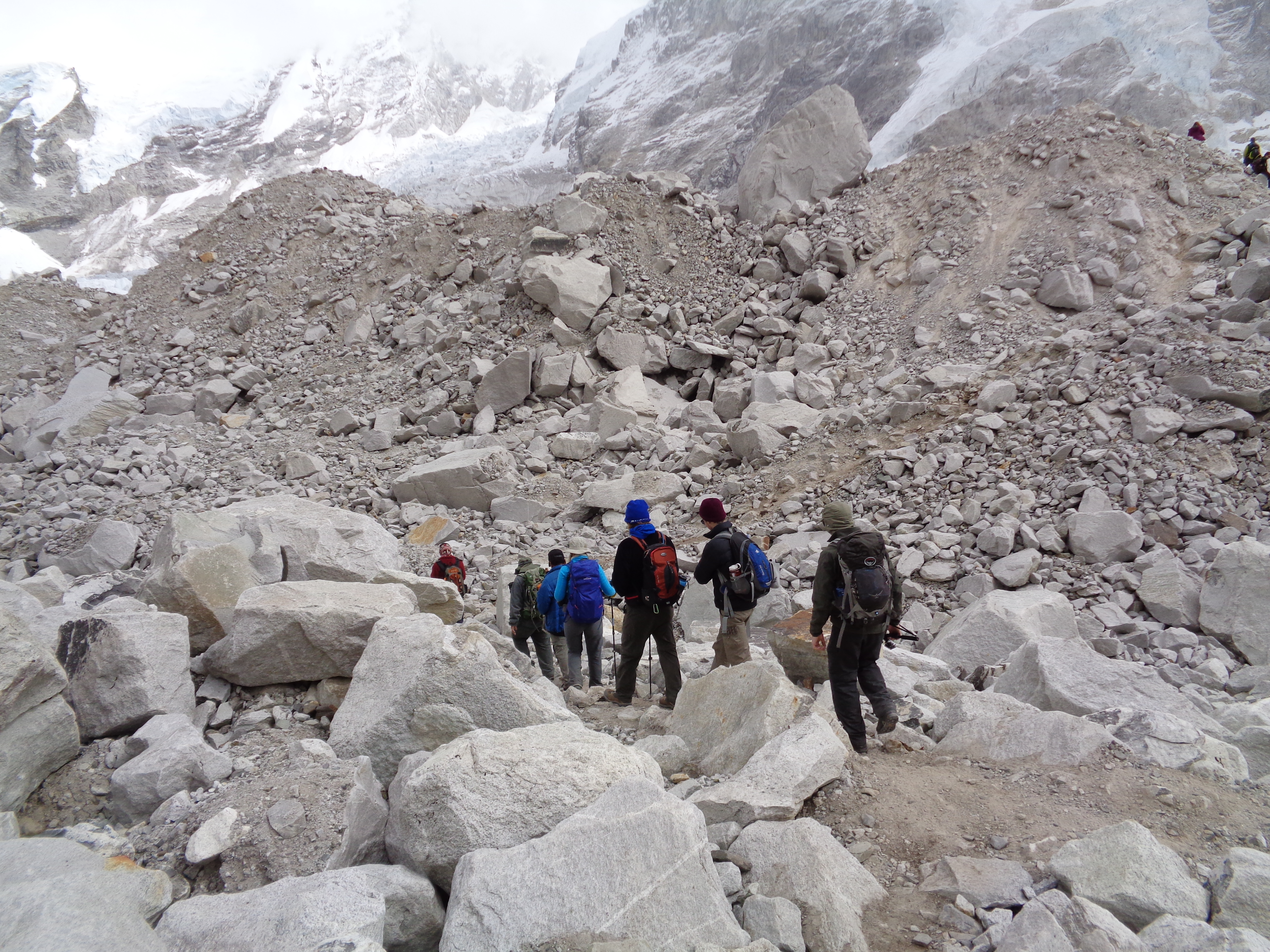 Hiking into Everest Base Camp