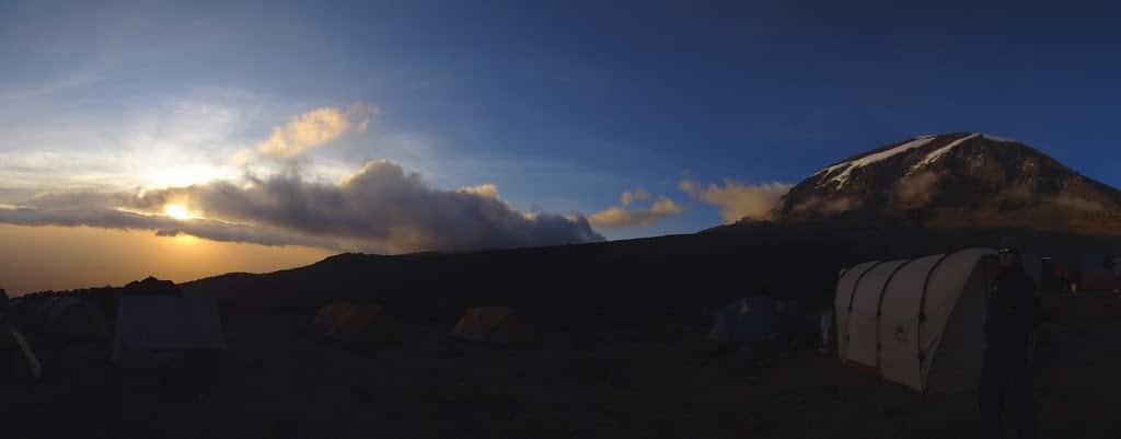 Sunset in Karanga on Kilimanjaro