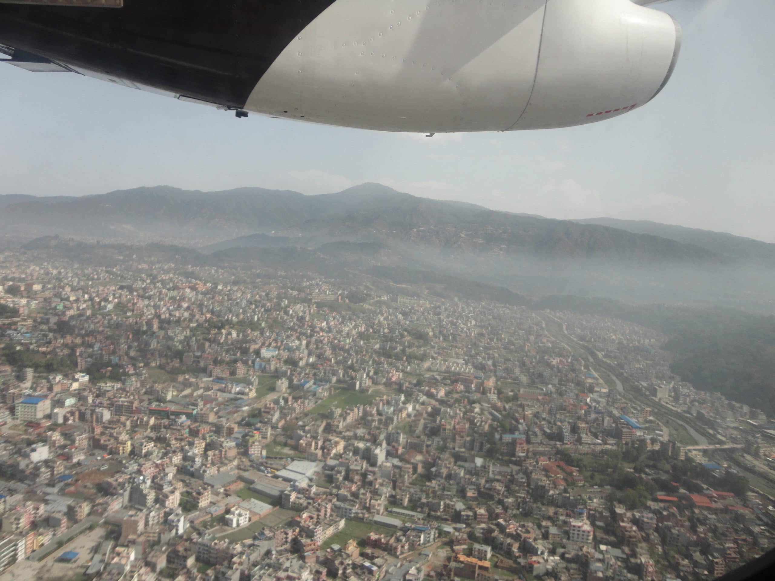 Flying in over Kathmandu