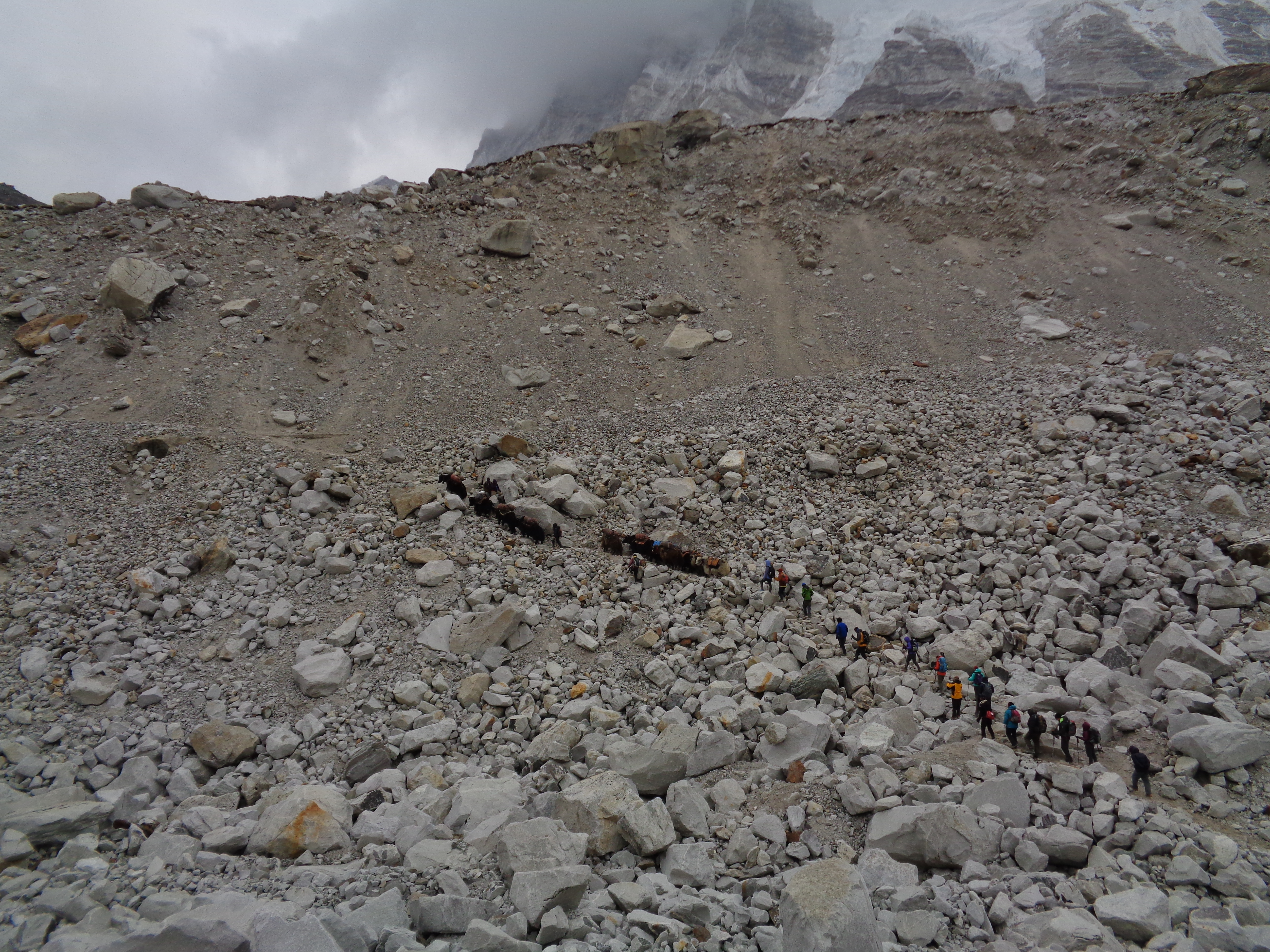 Come up off the glacier at Everest Base Camp