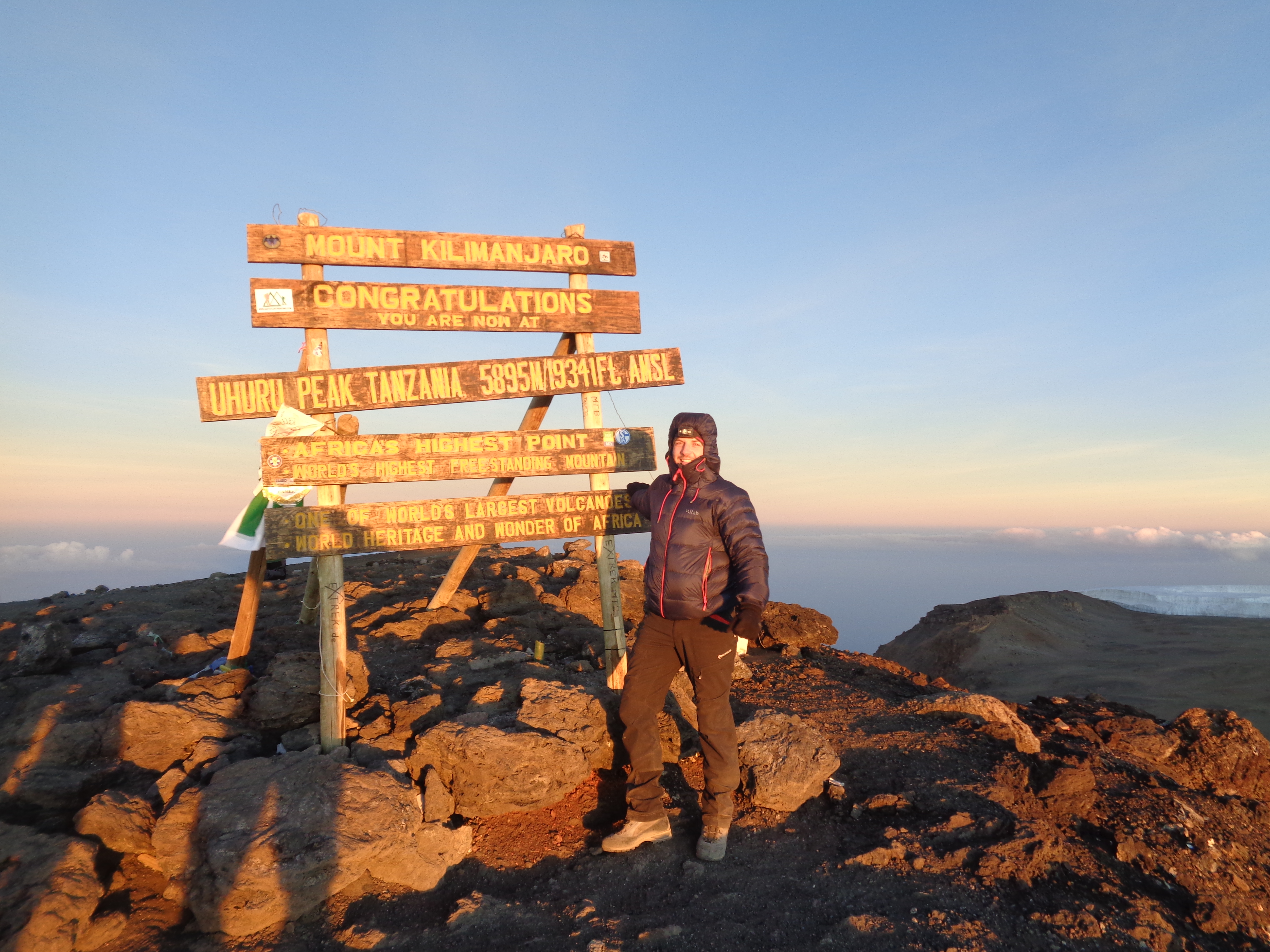 On the summit of Kilimanjaro