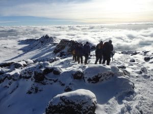 The Final walk to the summit of Kilimanjaro