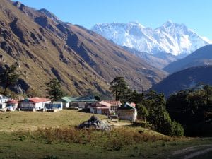 The view of Everest from Tengbouche