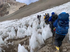Heading back down to Camp 2 on Aconcagua