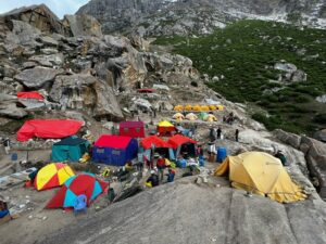 Camping set up for K2