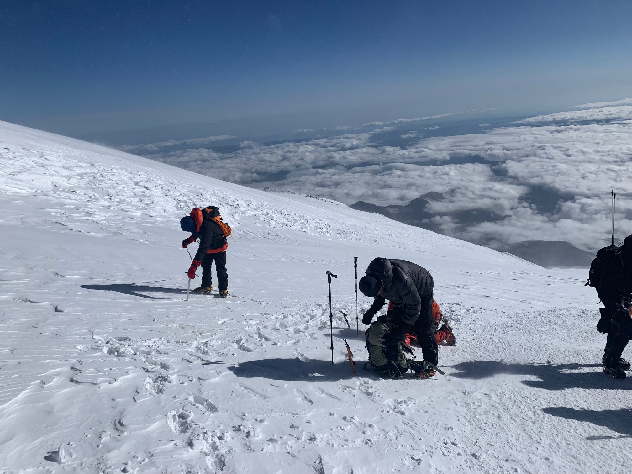 Break time on Mount Elbrus 