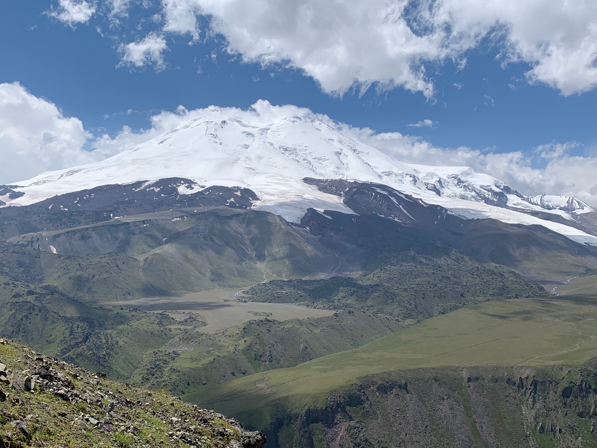 Looking at Mount Elbrus from the North