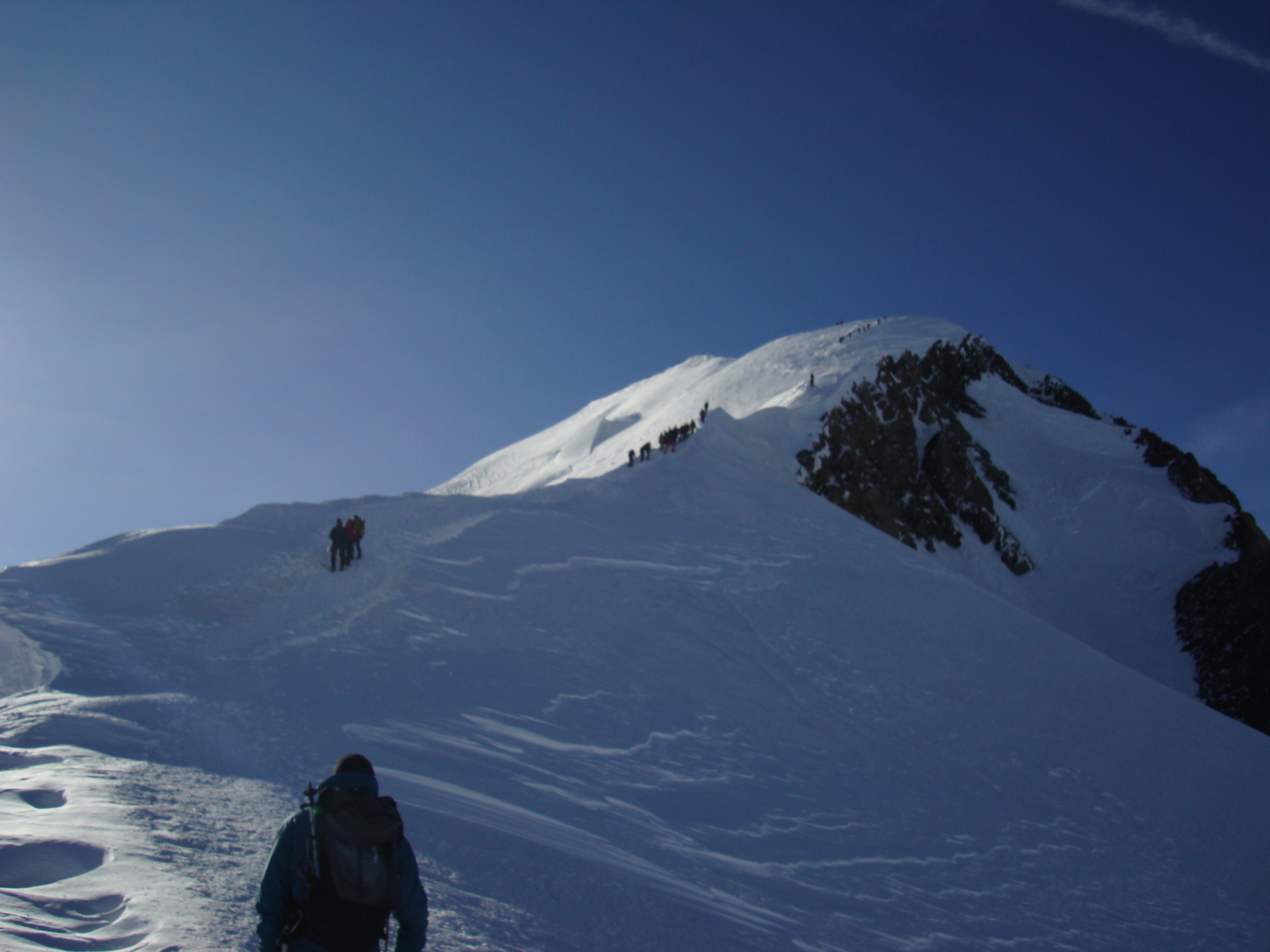The ridge to the summit of Mont Blanc