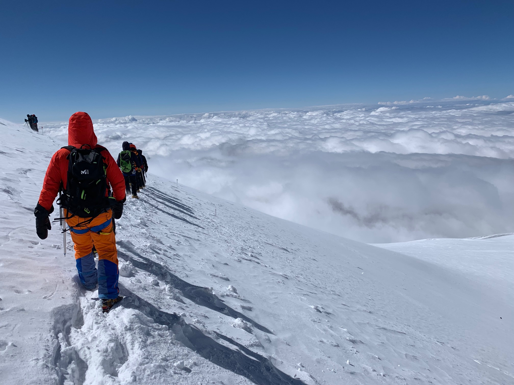 Heading back down Mount Elbrus