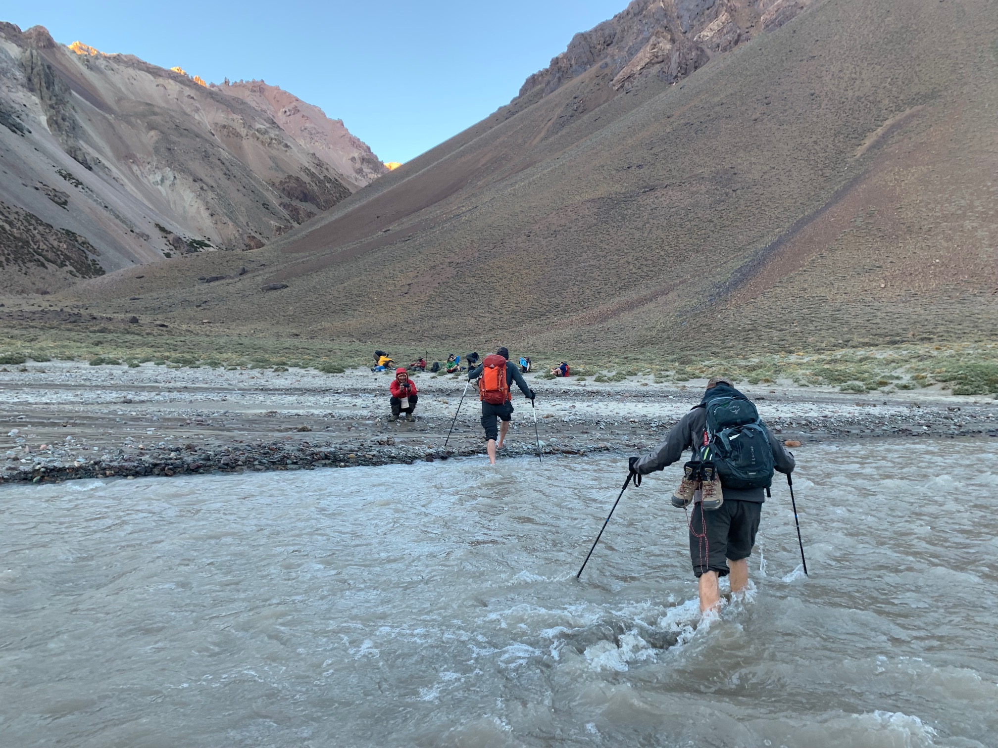 River crossing as we head to Aconcagua Base Camp.