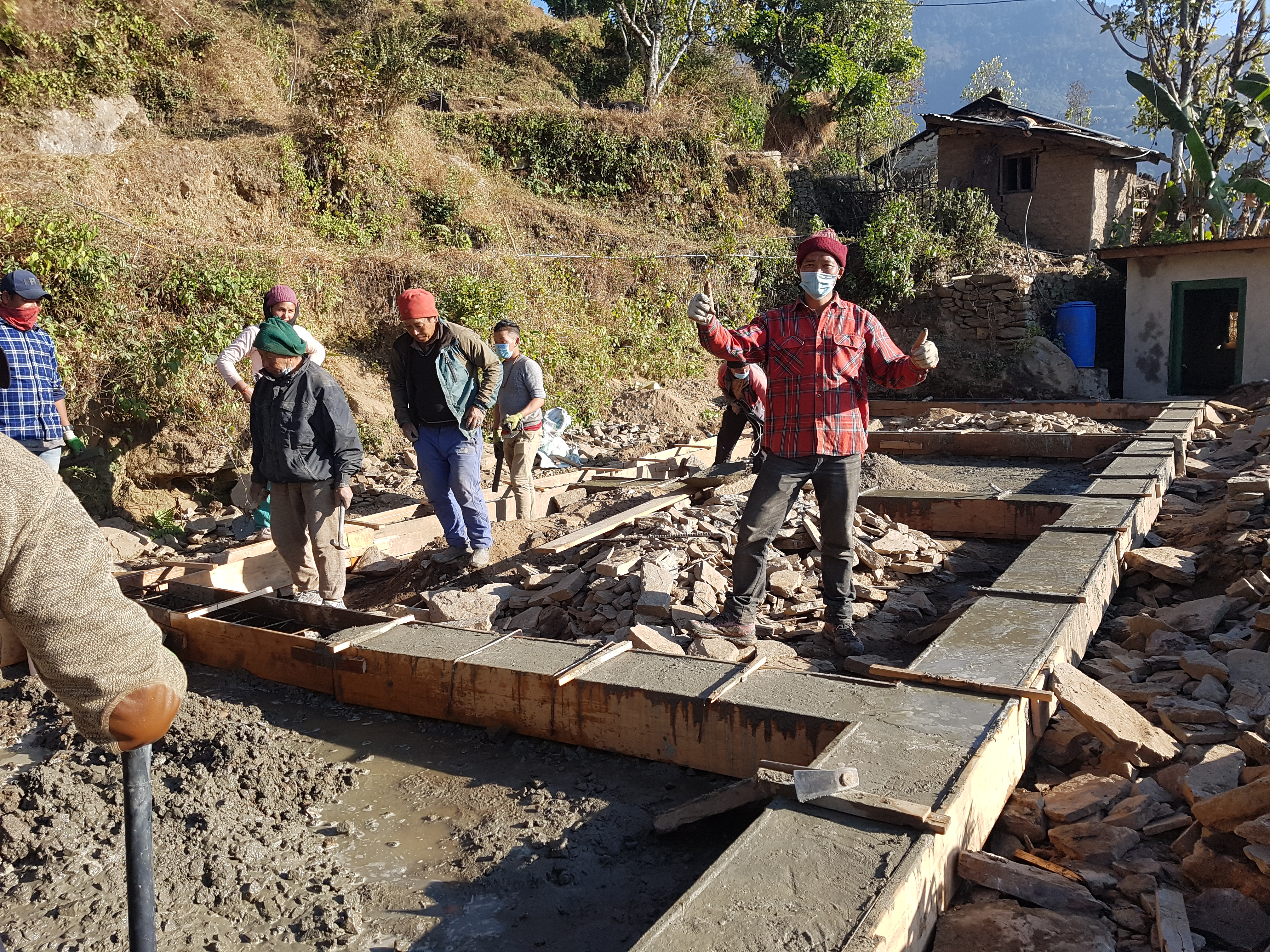 Ang Kami Sherpa Building the School