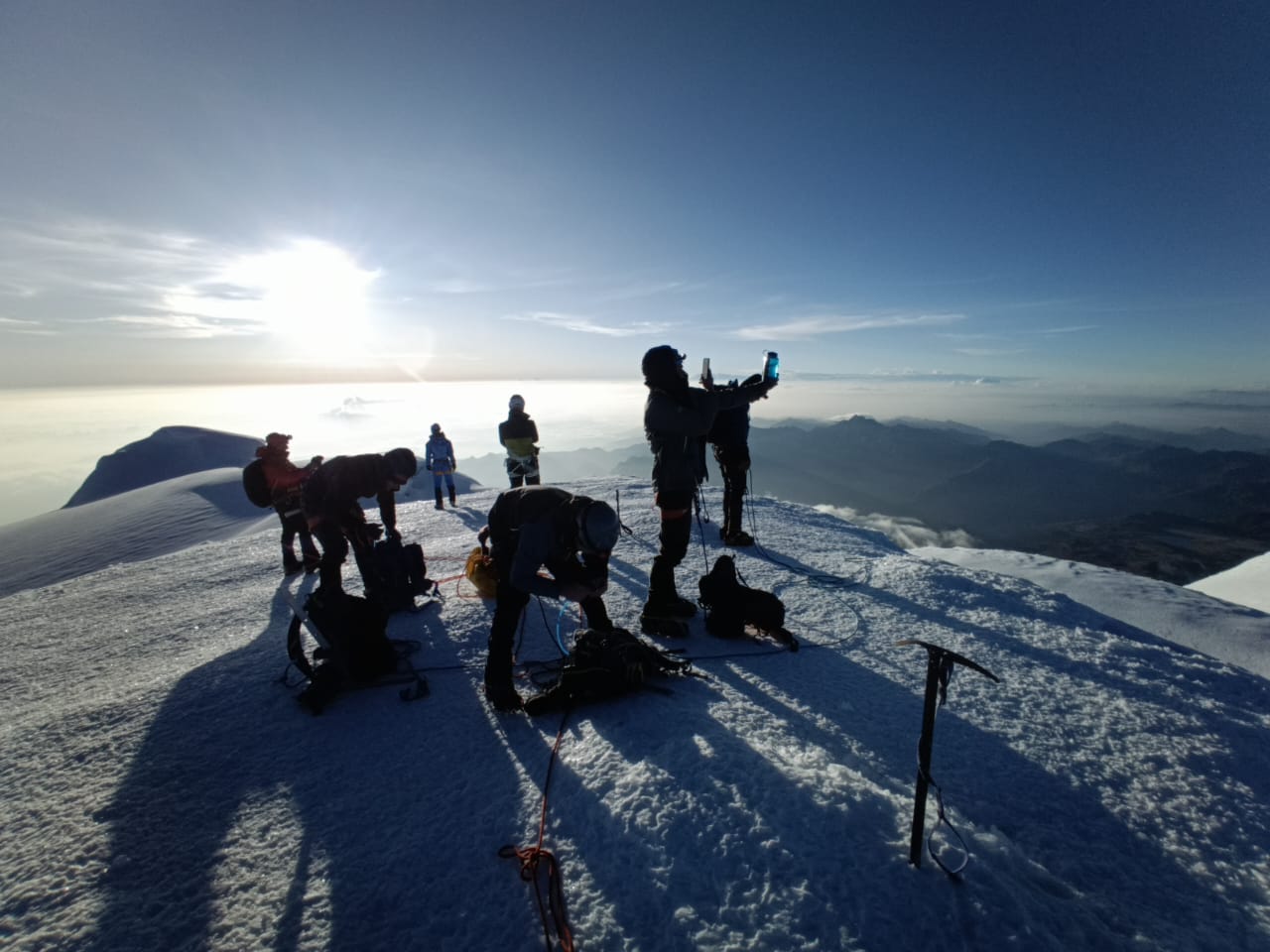 On the summit of Cayambe