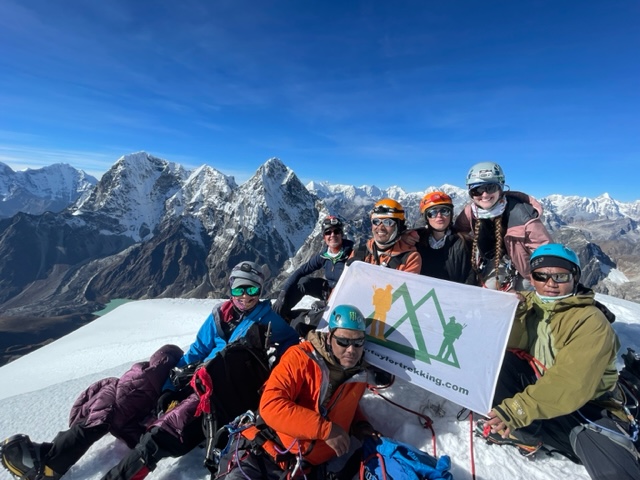 Topping out on Lobuche Peak