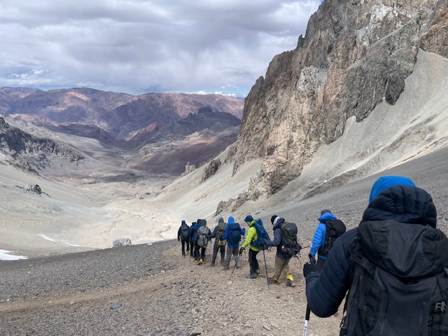 Downhill to Camp 1 on Aconcagua