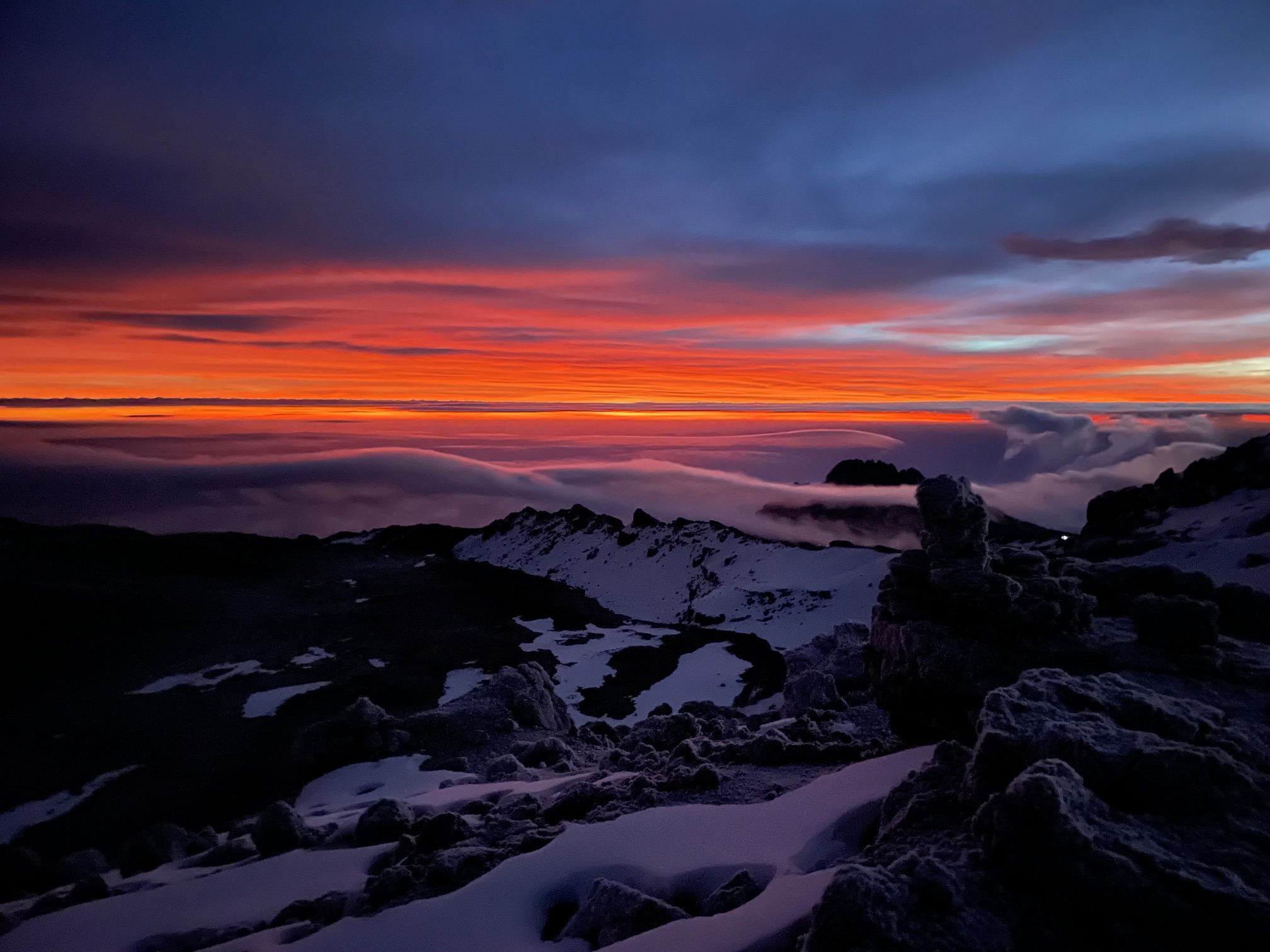 Unique sunrise on Kilimanjaro.