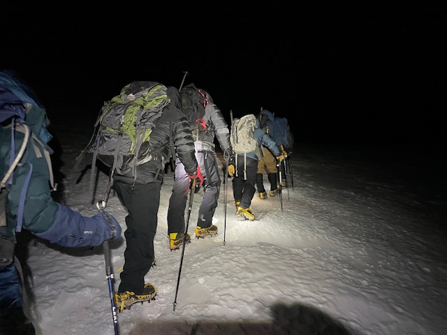 Moving towards the summit of Aconcagua