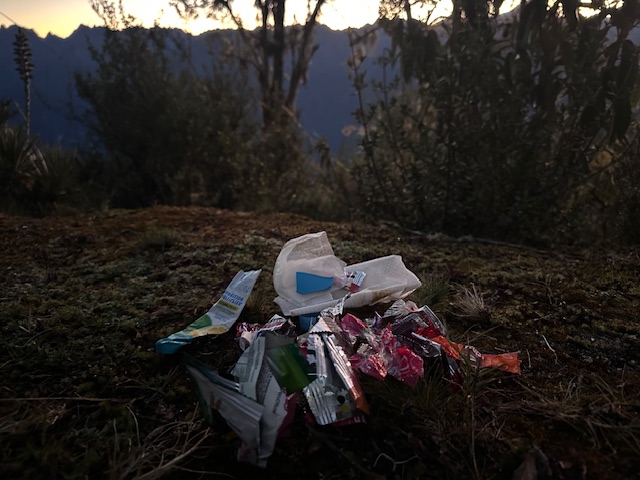 Trash on the Inca Trail